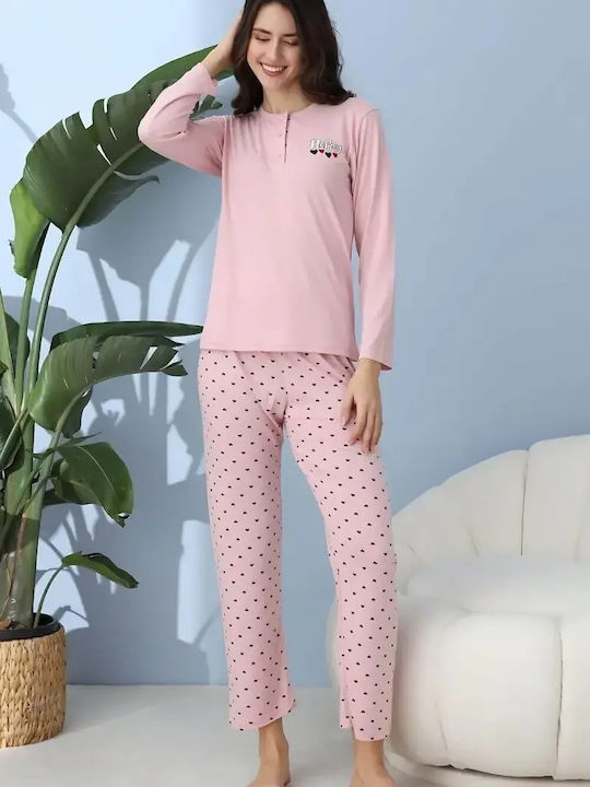 Lindros Summer Women's Pink Powder Pyjama Set