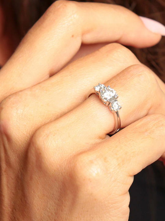 Brizzling Women's Silver Ring with Diamond