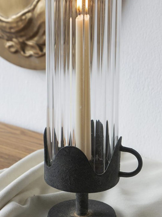 Artekko Metal Candle Holder in Black Colour 12.5x40x9.5cm