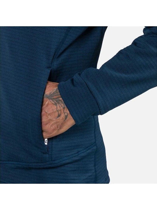 Ανδρική Ζακέτα Fleece με Κουκούλα Navy Blue
