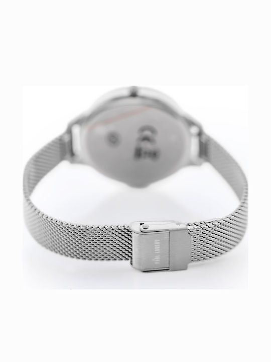 Paul Lorens Womens Battery Watch With Silver Metal Bracelet