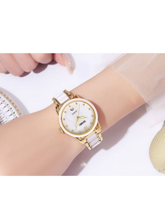 Skmei Womens Watch Battery with Gold Metal Bracelet