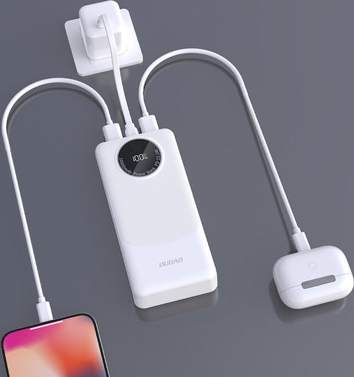 Dudao K12PRo Power Bank 20000mAh 22.5W with 2 USB-A Ports Power Delivery White