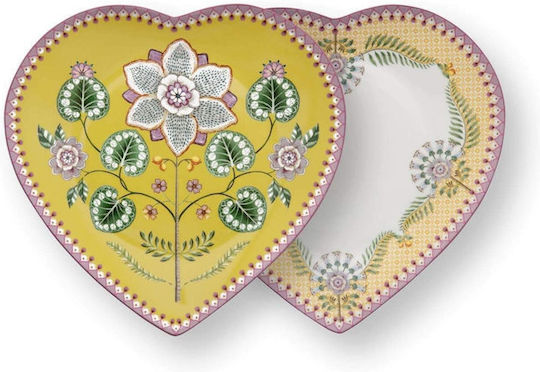 PiP Studio Rundes Servierplatte aus Mehrfarbigem Porzellan 21,5cm