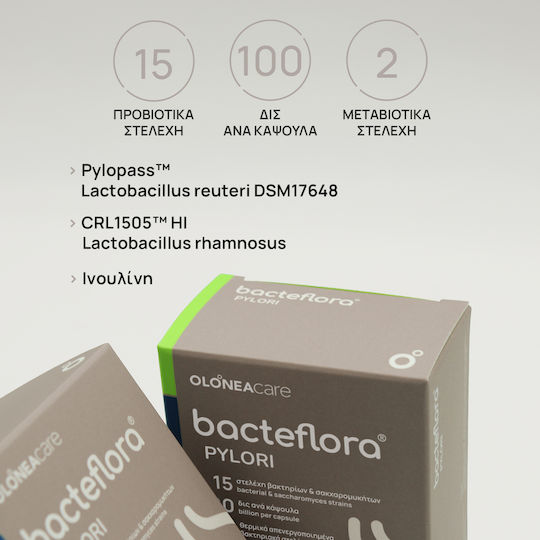 Olonea Bacteflora Pylori Probiotika & Präbiotika für den Helicobacter pylori 14 Kapseln