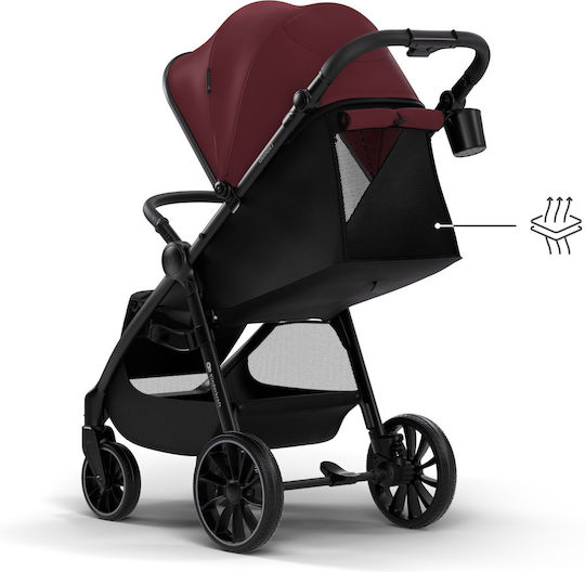 Kinderkraft Grande 2 Регулируема Бебешка Количка Подходяща за Новородено Dark Ruby