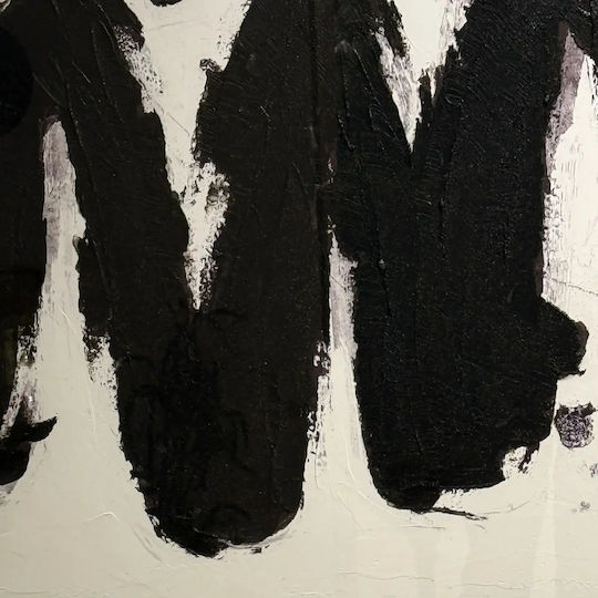 Obraz Crest Gemälde Abstrakte Kunst Weiß Grau Schwarz Weiß Grau Dunkel Grau