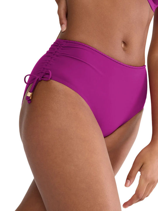 Summer Twist Bikini Slip Hohe Taille Fuchsie