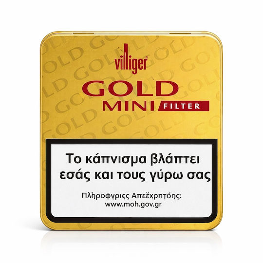 Villiger Mini Gold Filter Cigarillos 20s Πουράκια Γερμανίας 83mm 20 Πουράκια