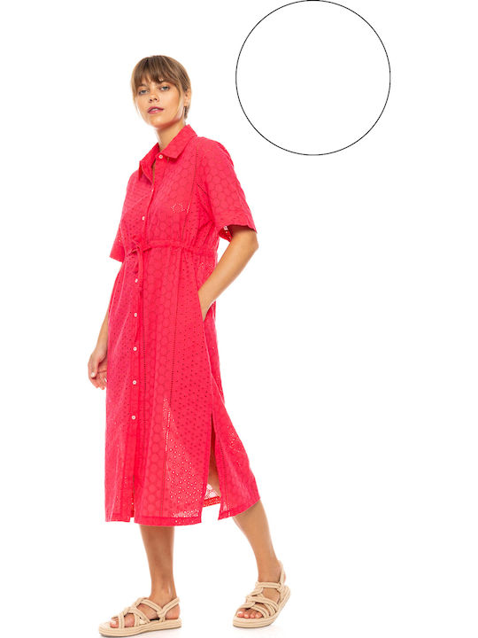 Pink Label Γυναικείο Μακρύ Φόρεμα Παραλίας Λευκό