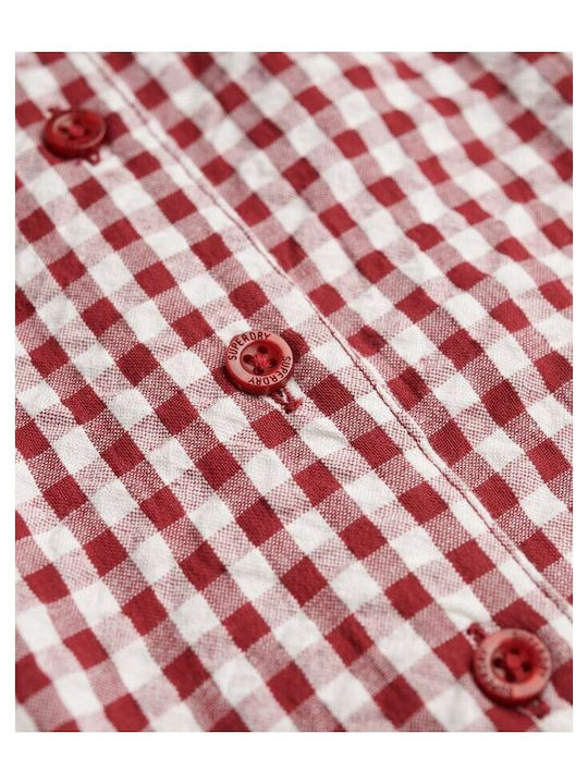 Playsuit Women's One-piece Shorts Red Gingham