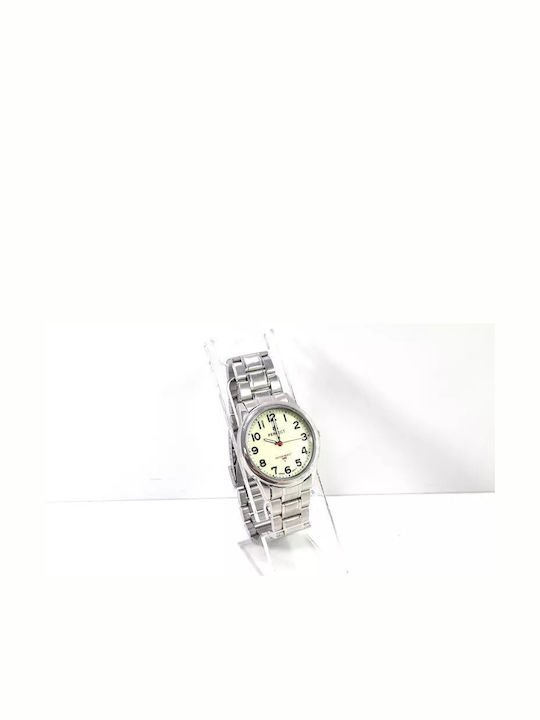 Perfect Men's Battery Watch with Silver Metal Bracelet