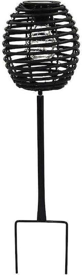 Progarden Black Rattan Solar Ball Lamp Black