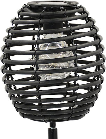 Progarden Black Rattan Solar Ball Lamp Black