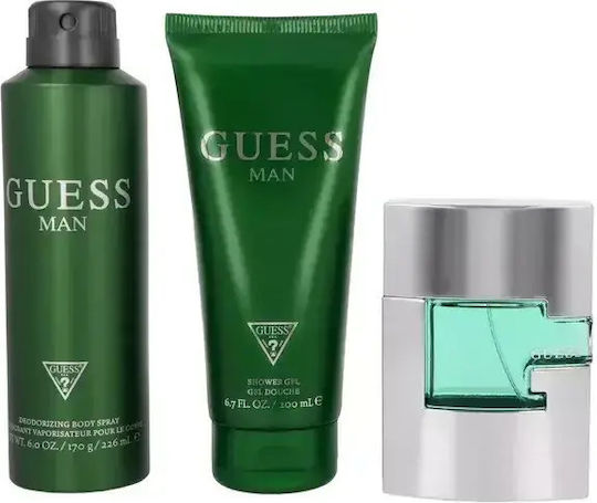 Guess Man Set Edt 75 Ml + Deodorant 226 Ml + Shower Gel 200 Ml Complete Gift