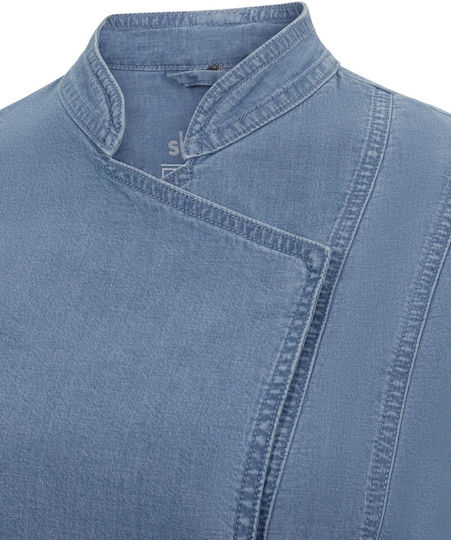 Haină De Bucătar Pentru Femei Mânecă Lungă Velilla 405212sw Denim Albastru Deschis