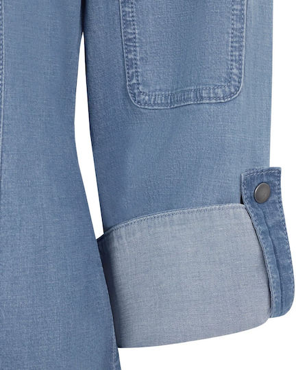 Haină De Bucătar Pentru Femei Mânecă Lungă Velilla 405212sw Denim Albastru Deschis
