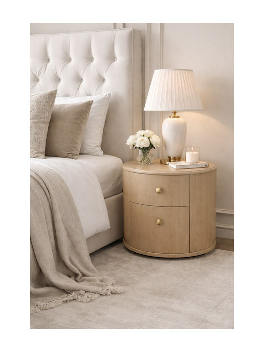 Wooden Brown Bedside Table 50x50x50cm