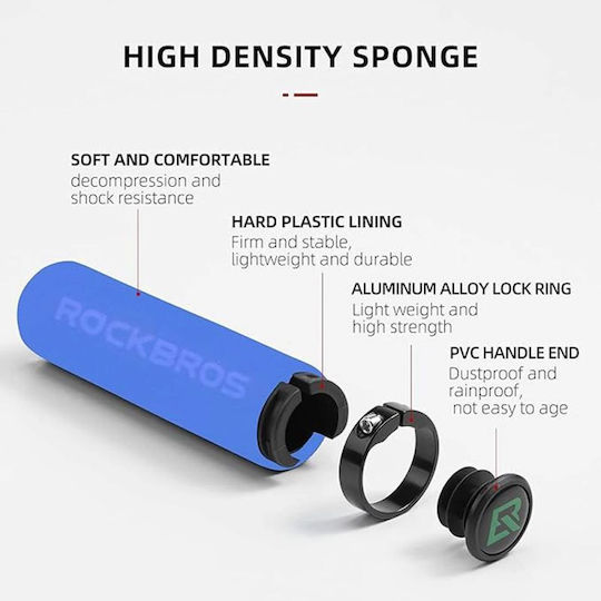 Rockbros Bt1001blbk Гъбени Дръжки За Велосипед Синьо Черно Черно