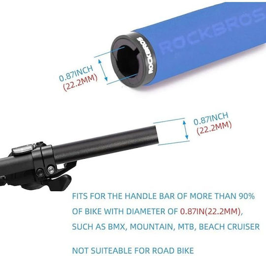 Rockbros Bt1001blbk Гъбени Дръжки За Велосипед Синьо Черно Черно