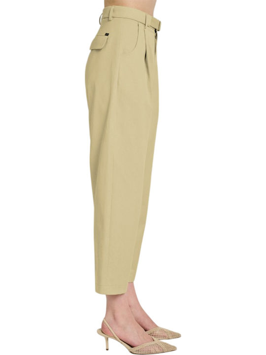 Women's Fabric Trousers Light Khaki 60-005.055.N0066