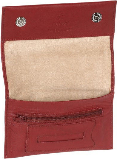 Lavor Leather Tobacco Pouch with Magnetic Closure 15x7.5cm Red Tobacco Pouch