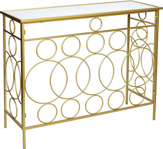 Metal Console Table with Mirror Golden L100xW36xH80cm