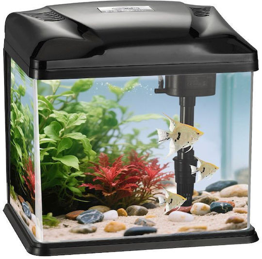 Fish Aquarium Capacity 20L with Lighting Filter 31x19.5x32cm Black