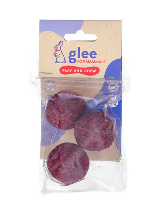 Βρώσιμο Παιχνίδι Τρωκτικών Glee Baked Timothy Hay Ball Rose 3τεμ 4cm 91326