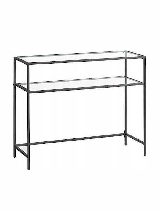 Glass Console Table Black L100xW35xH80cm