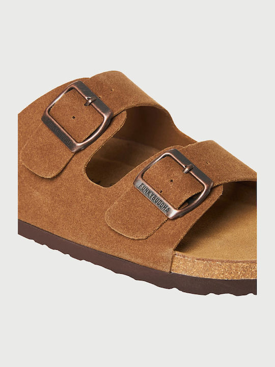Leather Men's Sandals in Beige Colour