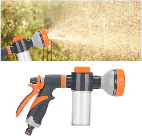 Wasserpistole Mehrzweck Schaumstoffbehälter 100ml 8 Verschiedene Funktionen Orange-Schwarz