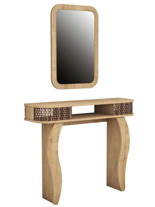 Damla Konsolemit Spiegel Oak-walnut L105xB30xH85cm