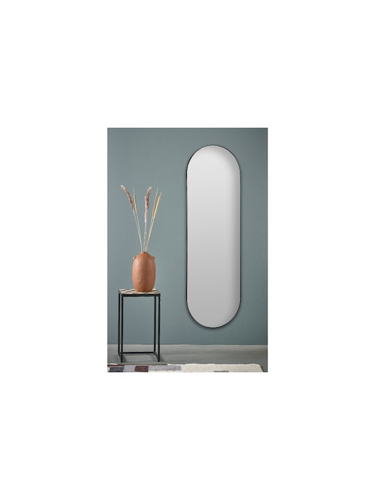 Villa Collection Ovaler Boden- oder Standspiegel mit Schwarzem Metallrahmen 170x55cm