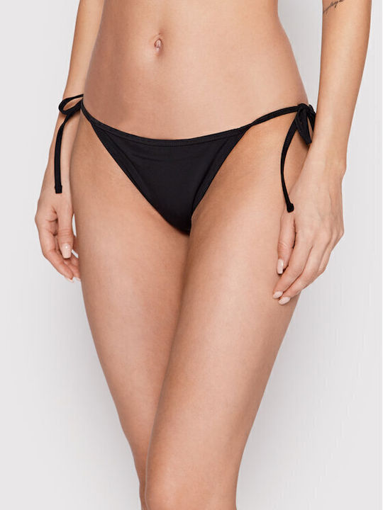 Bikinihosen Slip mit Schnürung Schwarz