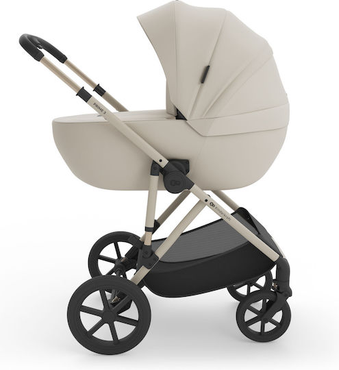 Kinderkraft Prime 3 Регулируема Бебешка Количка 2 в 1 Подходяща за Новородено Sand Dune