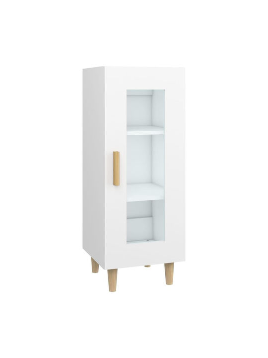 Висулка Витрина за хол от ПДЧ със Стъкло Бяла 34.5x34x90см