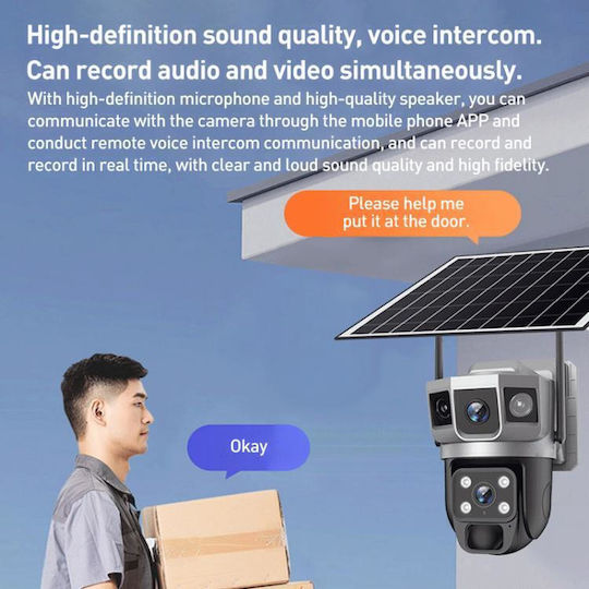 VTS02 IP Surveillance Camera 4G Full HD+ 4MP Waterproof Battery With Two-Way Communication
