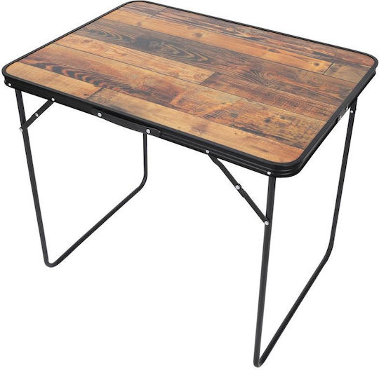 Enero Steel Table for Camping Folding in Case 80x60x70cm Black