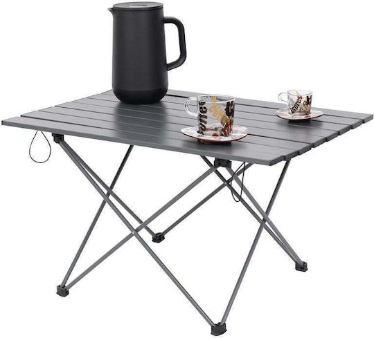Enero Τραπέζι Αλουμινίου για Camping Πτυσσόμενο 68x46x40cm Γκρι