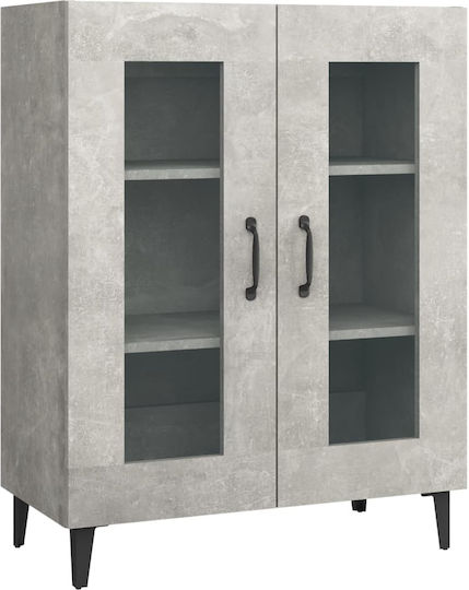 Floor-standing Living Room Display Cabinet made of Particleboard with Glass Sonoma 69.5x34x90cm