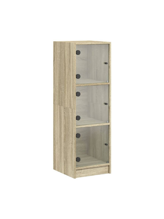 Wall Living Room Display Cabinet made of Particleboard with Glass Sonoma Oak 35x37x109cm