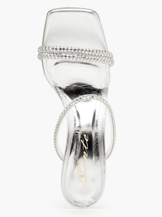 Sante Leather Sandals Silver