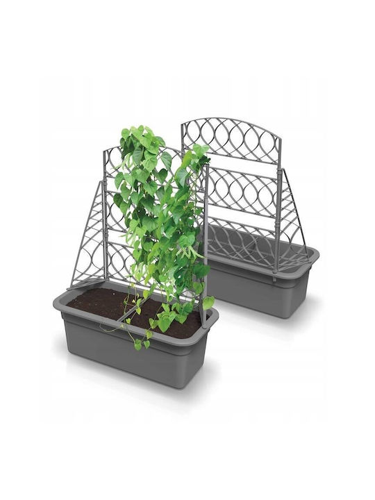 Bloma Gray Stone Flowerpot Pergola Gray Silver