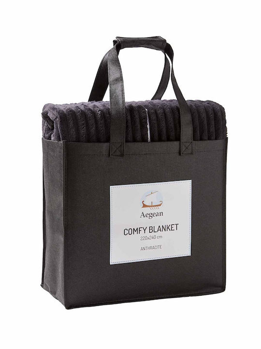 Αιγαίον Comfy Κουβέρτα Βελουτέ Μονή 160x220εκ. Spruce