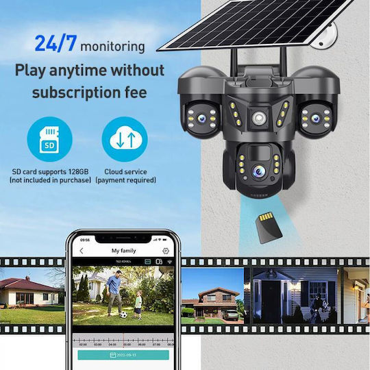 VTS29 IP Dreifach Überwachungskamera 4G Full HD+ 6MP Wasserdichte Batterie mit Zwei-Wege-Kommunikation