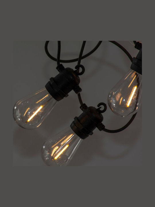 Saska Garden Wasserdichte Lichterkette LED IP44 8m mit 10 Lampen Warmweiß