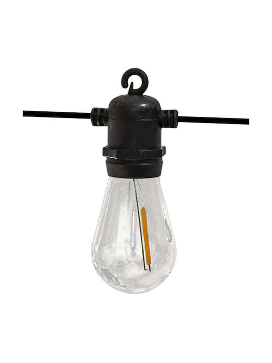 Saska Garden Wasserdichte Lichterkette LED IP44 8m mit 10 Lampen Warmweiß