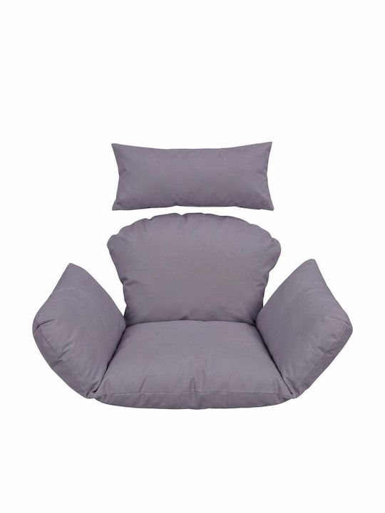 Armchair Swing with Stand and Pillow Fabric Gray Load Weight Up to 120kg L100xW100xH196cm