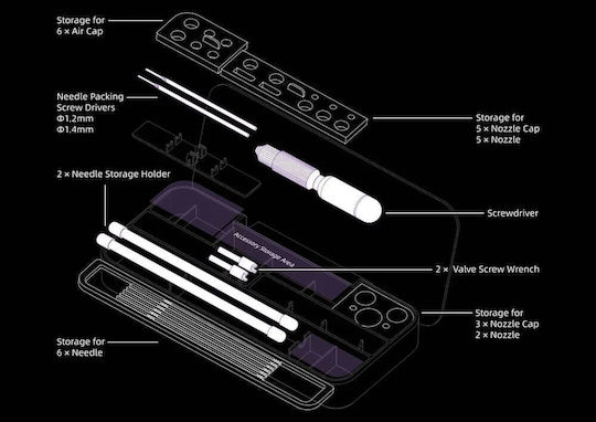 Gaahleri Element Xiii Series Procare Kit Airbrush Cleaning And Maintenance Set